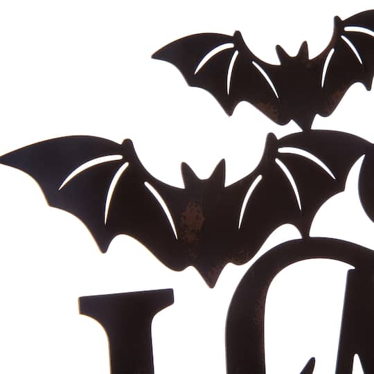 Glitzhome® Black Metal Happy Halloween Wall Sign